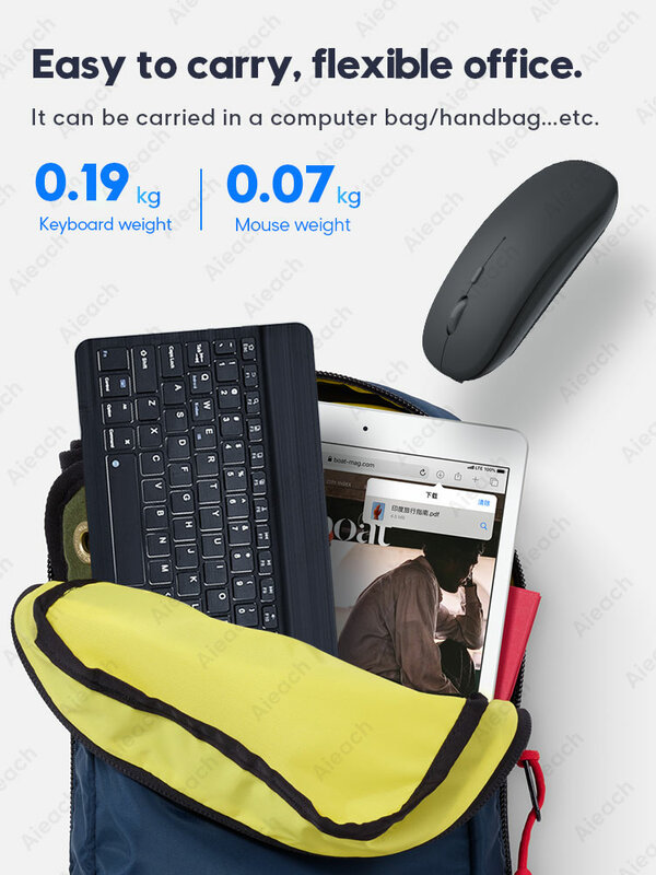 IPad Pro 2020 용 태블릿 무선 키보드 11 12.9 10.5 Teclado, iPad 용 Bluetooth 호환 키보드 마우스 8th 7th Air 4 3 2