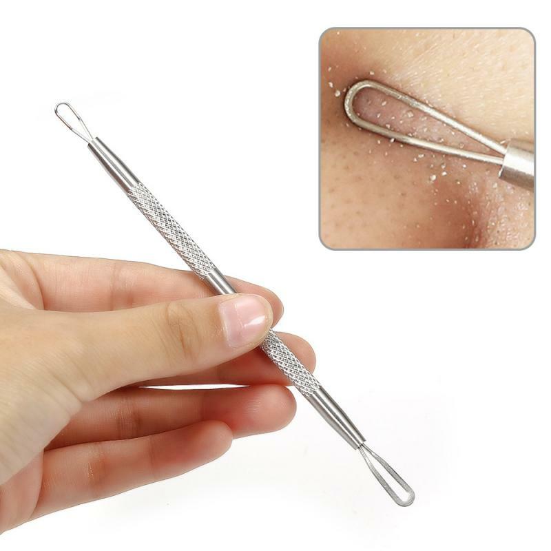 Silver Meeëter Naalden Comedo Acne Puistje Blemish Remover Tool Rvs Gezicht Skin Care Beauty Tools