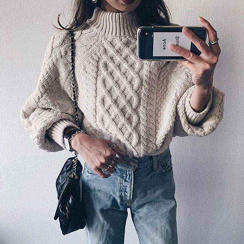 Sweater Warm Thicken Women Tops Autumn Winter Knitted Female Pullover Jumpers Casual Fashion Korea Japan Sweater New 2020 Plain