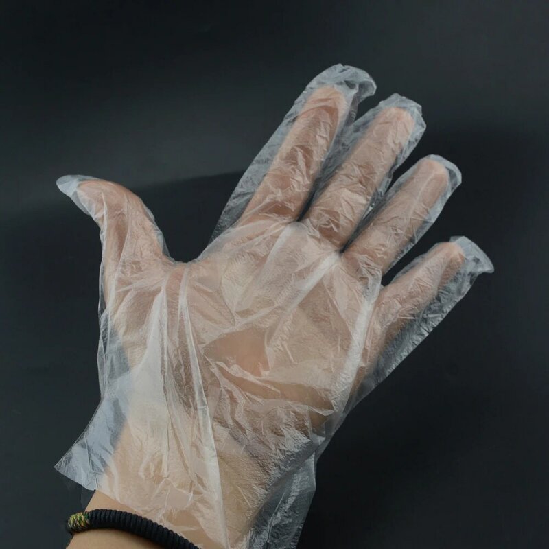 50/100 sztuk/zestaw rękawice plastikowe jednorazowe rękawice do restauracji do kuchni na grilla ekologiczne rękawiczki do żywności owoce warzywa rękawiczki