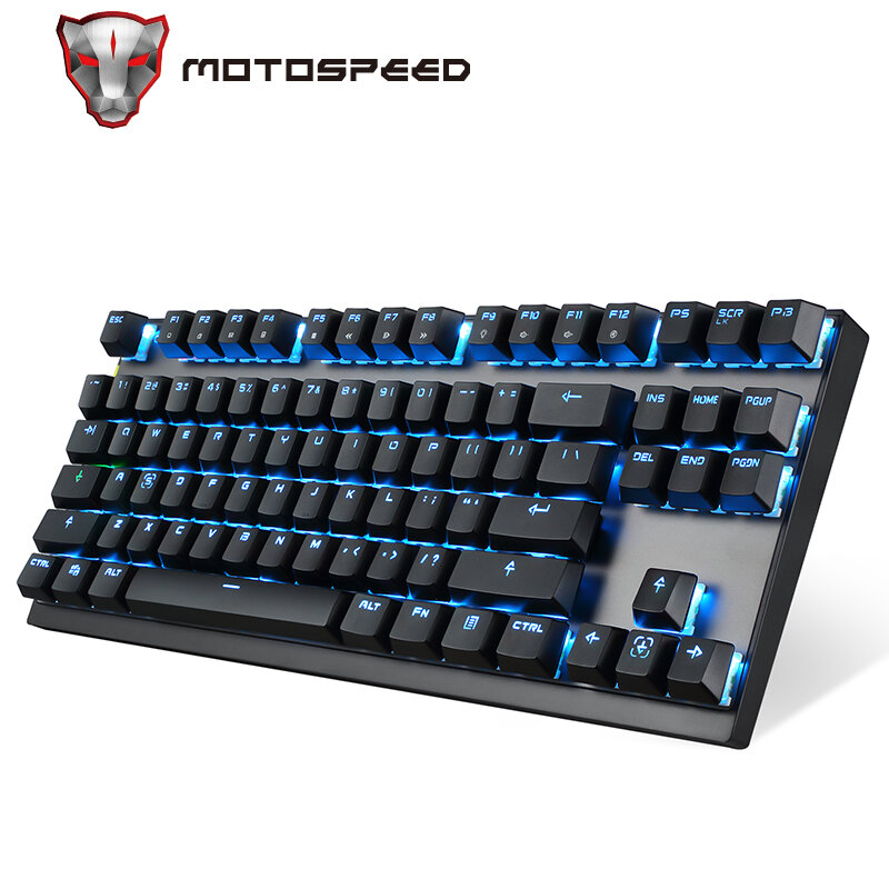 Motospeed – clavier mécanique de jeu sans fil 2.4 ghz GK82, Type C, 87 touches, interrupteur rouge, Rechargeable, rétroéclairage LED, pour ordinateur portable