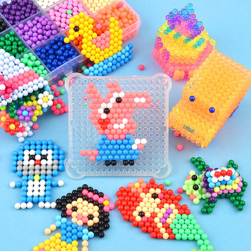 Ricarica Hama Beads Puzzle Aquabeads perline Spray d'acqua fai-da-te Set giochi con la palla giocattoli magici fatti a mano 3D per ragazze bambini