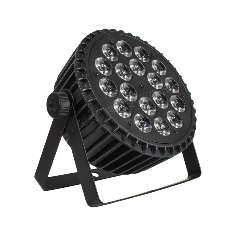 Lámpara LED plana RGBWA + UV 6 en 1 de aleación de aluminio, 18x18W, iluminación para fiesta KTV