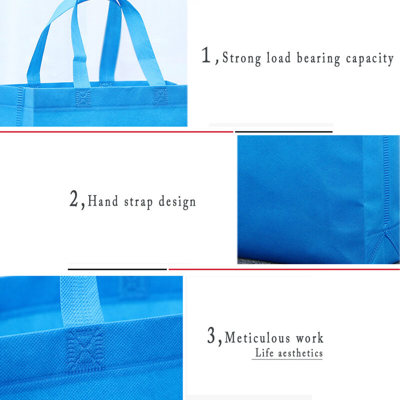 New Foldable Shopping Bag Non-woven Reusable Tote Pouch Women Travel Storage Handbag Fashion Shoulder Bag Female Shopping Bags
