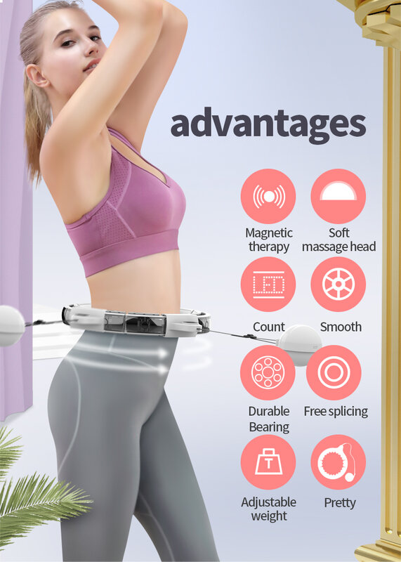 HOT Sport Hoop Yoga Adjustable Waist Training Ring Home Fitness Smart Sport Hoops Circle Not Drop Belly Trainer Abdominal Weight