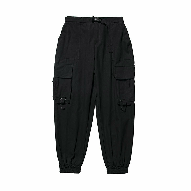 สีดำกางเกง Cargo ผู้ชาย Hip Hop 2021กางเกงบุรุษฤดูใบไม้ร่วง Harem กางเกง Streetwear Harajuku Jogger Sweatpant ฝ้ายกางเกงชายกางเกง
