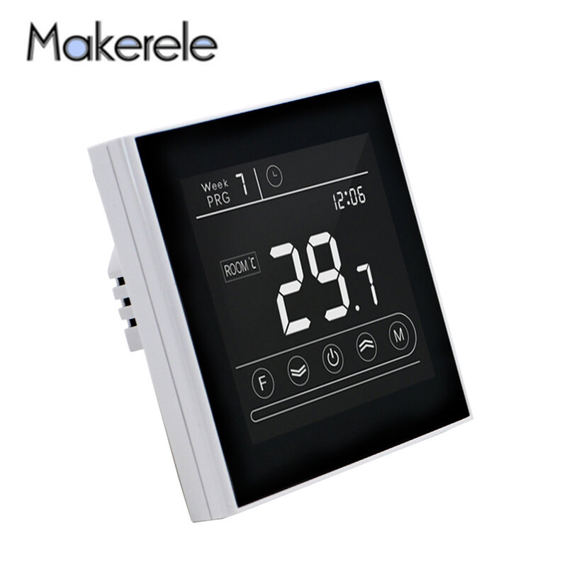 Termostato controle de temperatura para água, aquecimento elétrico e de piso, makerele mk70, controle por aplicativo inteligente