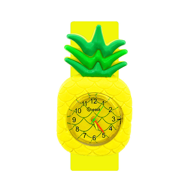 Часы Наручные детские с изображением фруктов, модные повседневные кварцевые, для девочек и мальчиков, подарок для детей