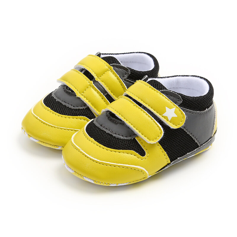 Zapatos de suela blanda para bebé, mocasines de retales de PU, calzado deportivo para primeros pasos, 0-6, 6-12, 12-18M