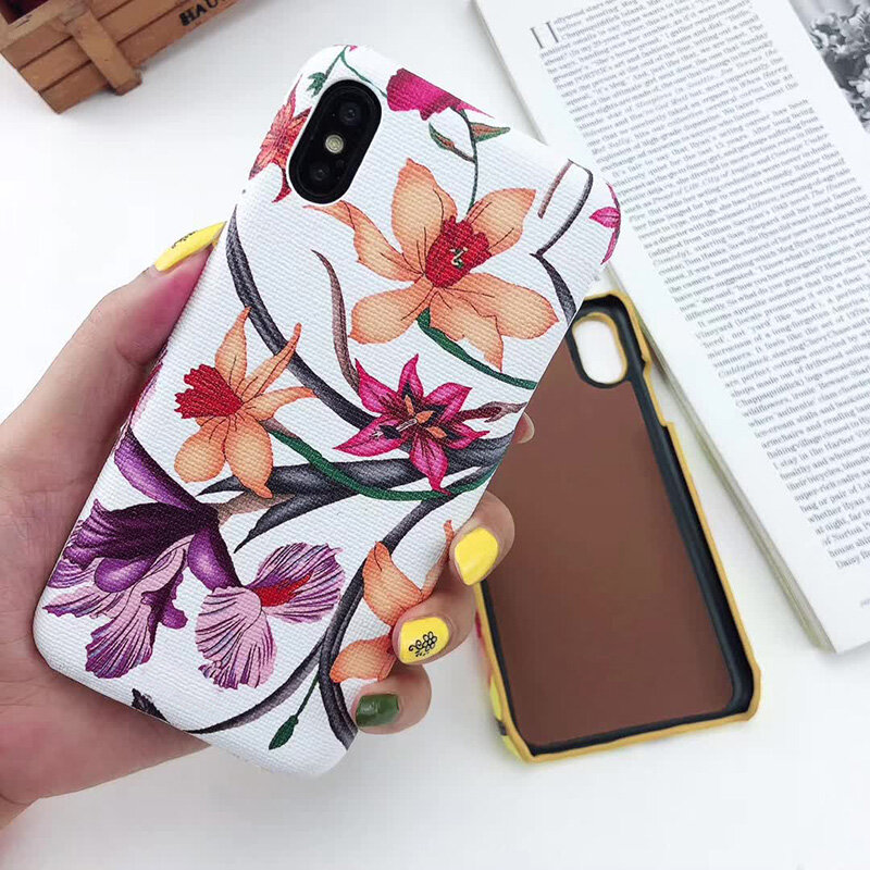 GG custodia per fiori rosa orchidea modello personalizzato di lusso per iPhone 13 12 11 Pro XS Max Cover 7 8 Plus XR SE 2020 borsa per accessori per telefono