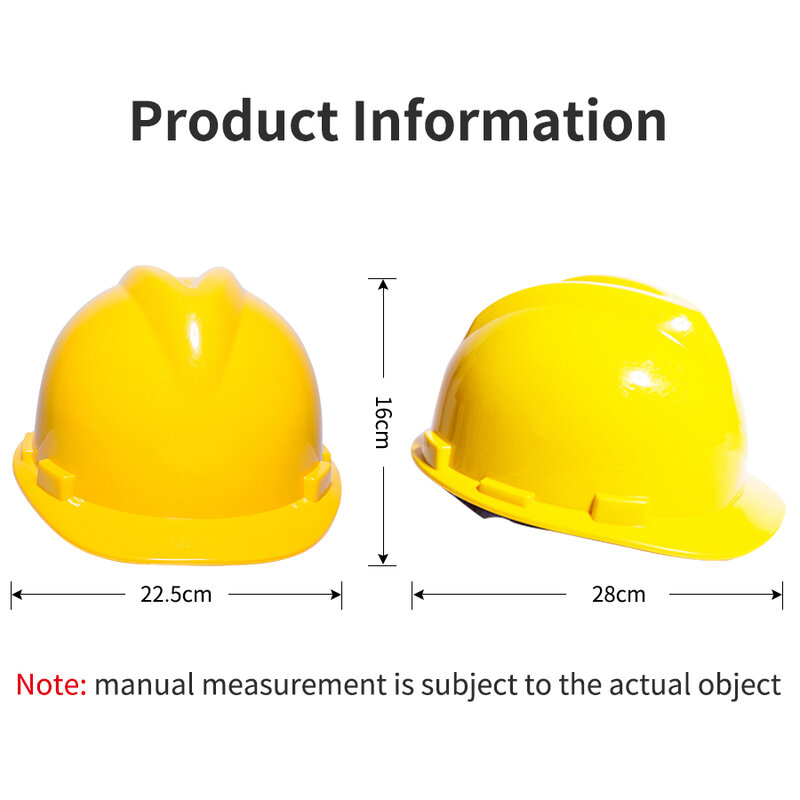 Safety Helmet Hard Hat Work Cap ABS Construction Site Protect Helmets Engineering Power Labor Protect Helmets Yellow 1