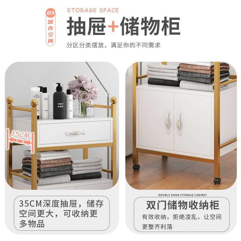 Special Cart for Beauty Salon Multifunctional Mobile Tool Cart Beauty Trolley Barber Shop Tool Cabinet Instrument Cart Tool Cart