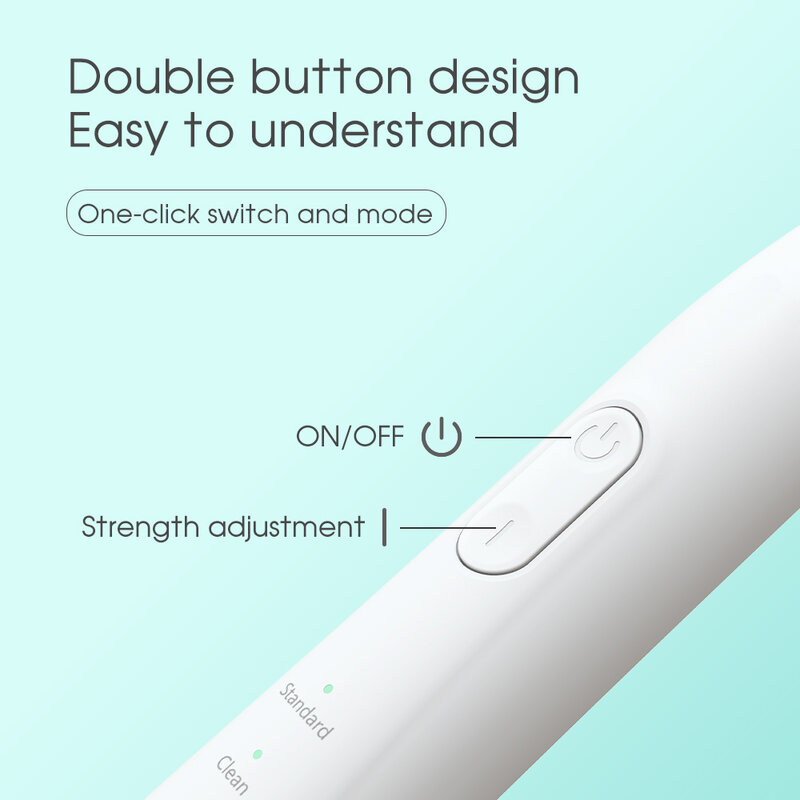 [Boi] White Quiet Smart Sonic Electric Toothbrush IPX8 Fast Charging With 10 Brush Heads Locking Mode Deep Clean for Adult Sets