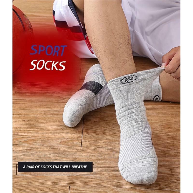 3pairs/Lot Men's Socks Sports Running Socks Outdoor Socks Breathable Terry Bottom Thick Basketball Socks Running Stockings Men