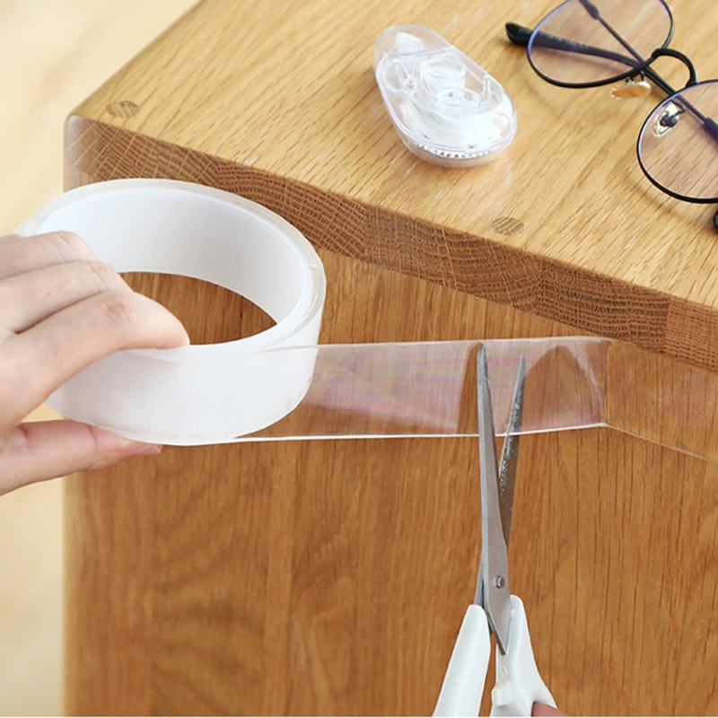 Cinta adhesiva impermeable de doble cara para uso en el hogar y el baño, Nano cinta adhesiva reutilizable de 1/3/5M, impermeable, Cinta adhesiva