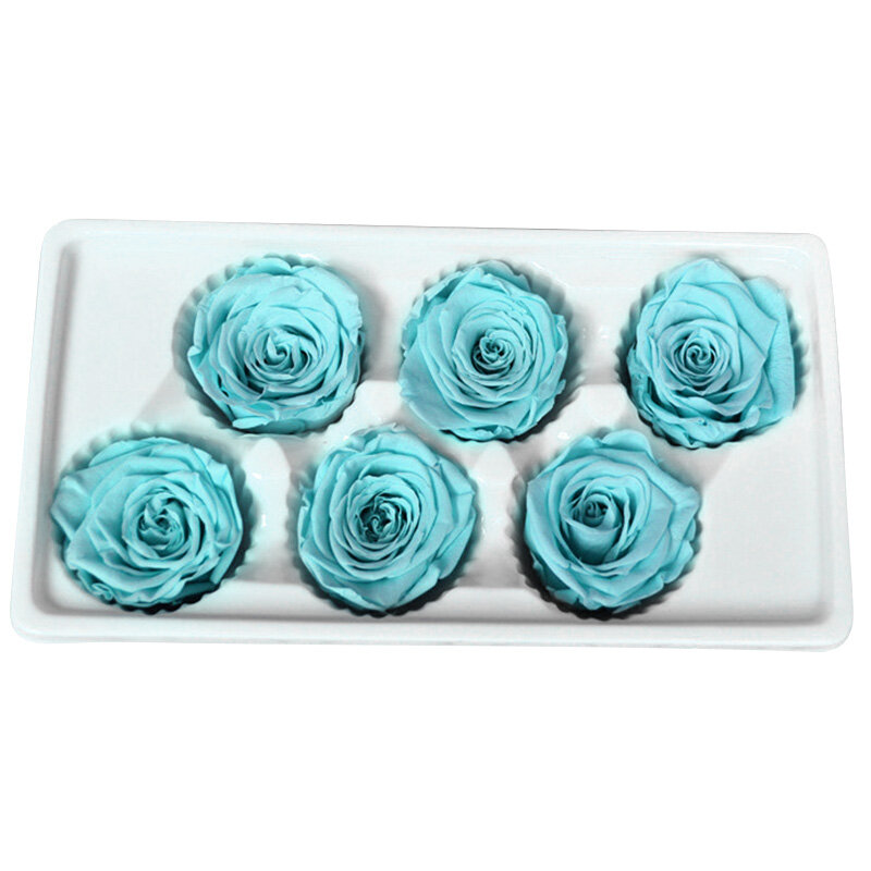 6PCS/Box High Quality Preserved Rose Flower 5-6CM Eternal Life Flower DIY Gift Mother's Day Valentine's Day Wedding Party Decor