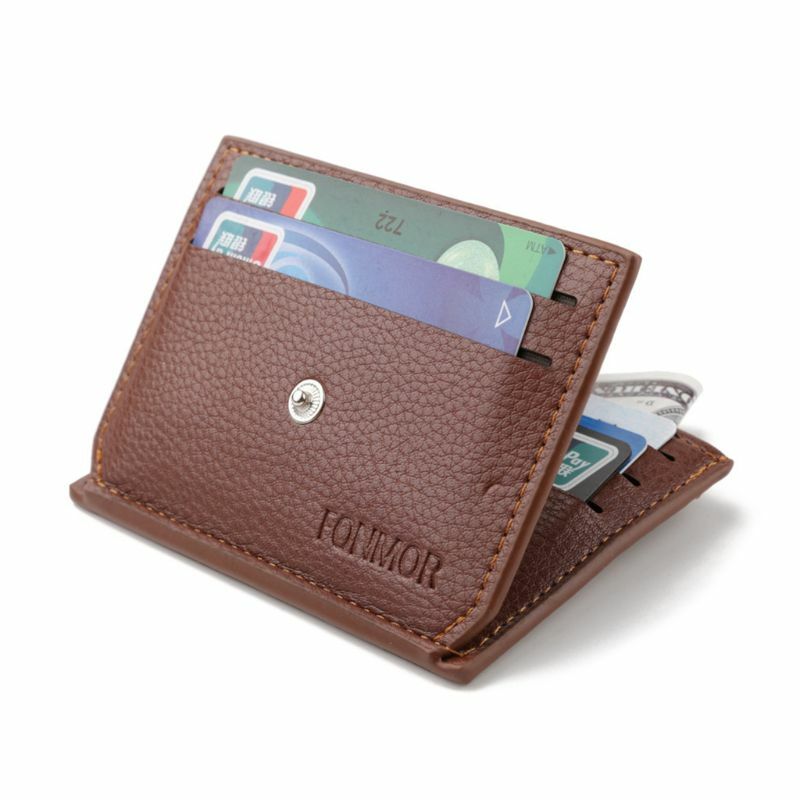 Étui en cuir pour hommes, porte-cartes de crédit, pochette pour pièces de monnaie M68C