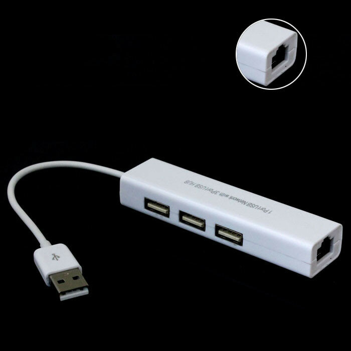 USB to RJ45 Ethernet Network Adapter Card With 3 Ports USB Hub 2.0 Hab TF SD Card Reader All In One For PC Computer Accessories