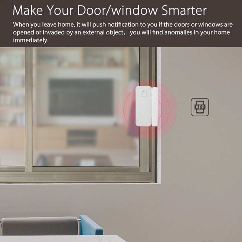 Vida inteligente do alarme do detector do sensor da janela da porta de tuya wifi compatível com alexa