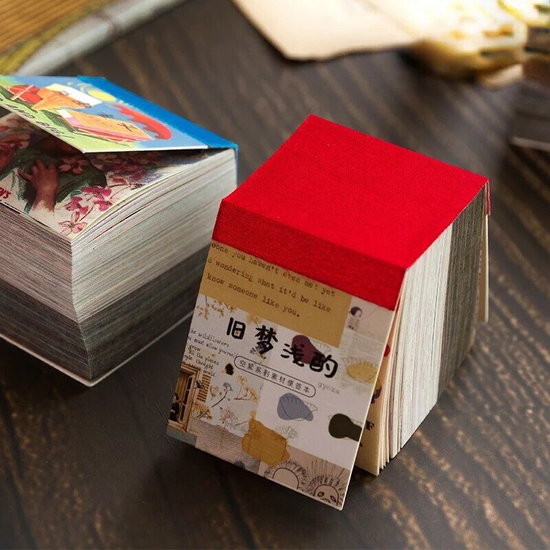 400Pcs/set Retro Fresh Base Paper Material Book Journal Planner Memo Pad Scrapbooking Tearable DIY Material Decorative Stickers