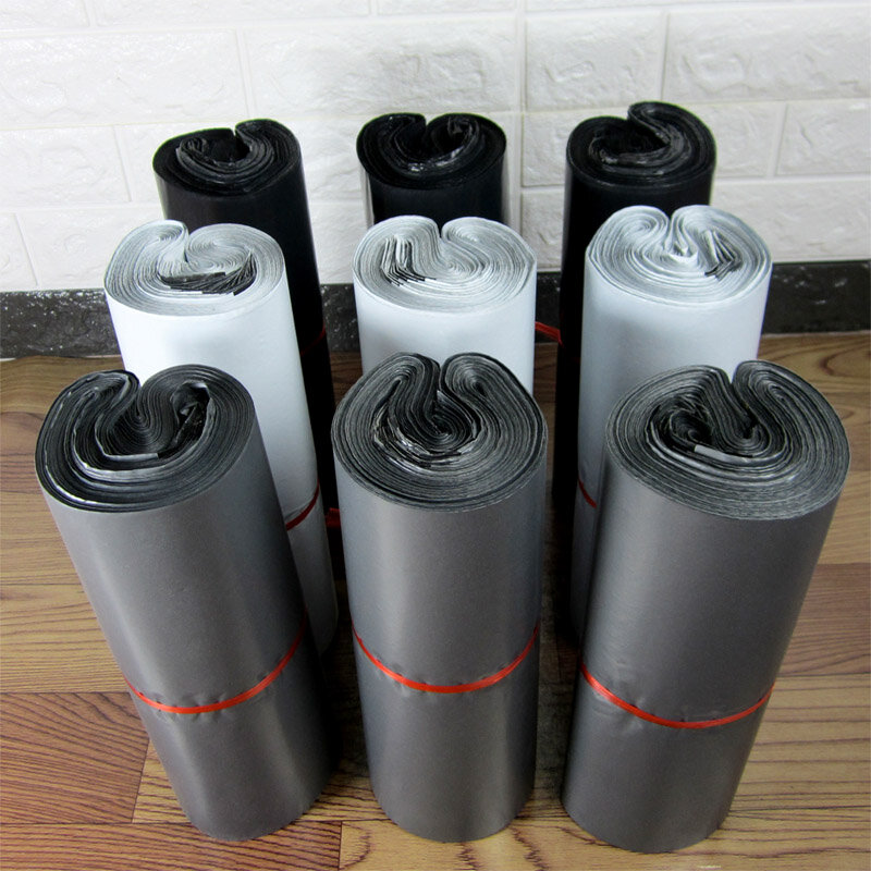 Bolsas de mensajería de plástico PE con sello autoadhesivo, sobres de almacenamiento de polietileno, color negro, 100 unidades