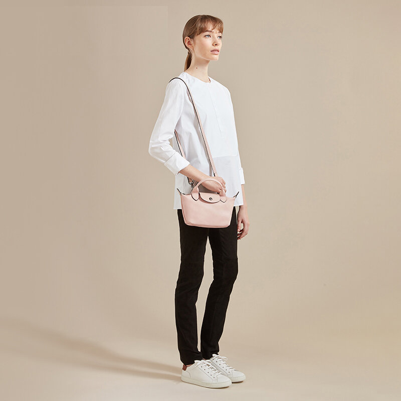 Longchamp-Bolso de mano de cuero sintético para mujer, bandolera con correa para el hombro, a la moda, para verano, 2021