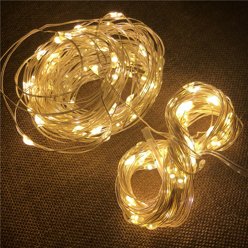 Guirnalda de luces LED para decoración de Navidad, 1/2/3/5/10m, alimentada por USB, para exteriores, 2021