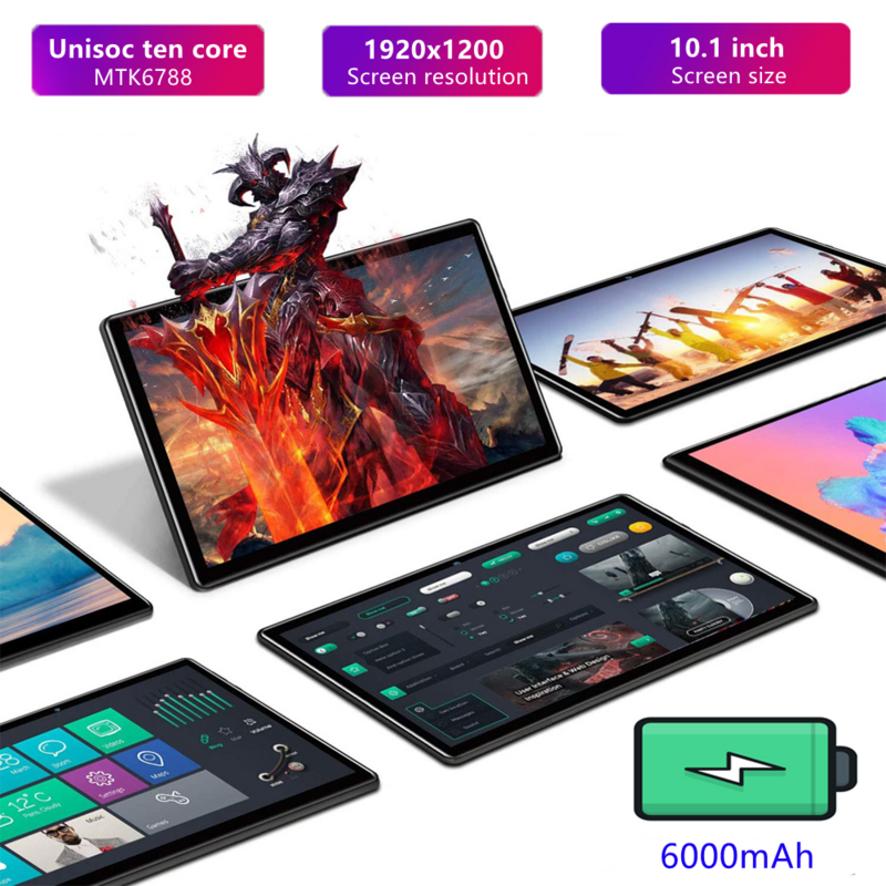 Tablet Pad Pro 10.1 Inci Tablet Grafis Android 10 Core RAM 8GB + ROM 256GB Tablet Layar Sentuh Netbook 8MP + Tablet 16MP