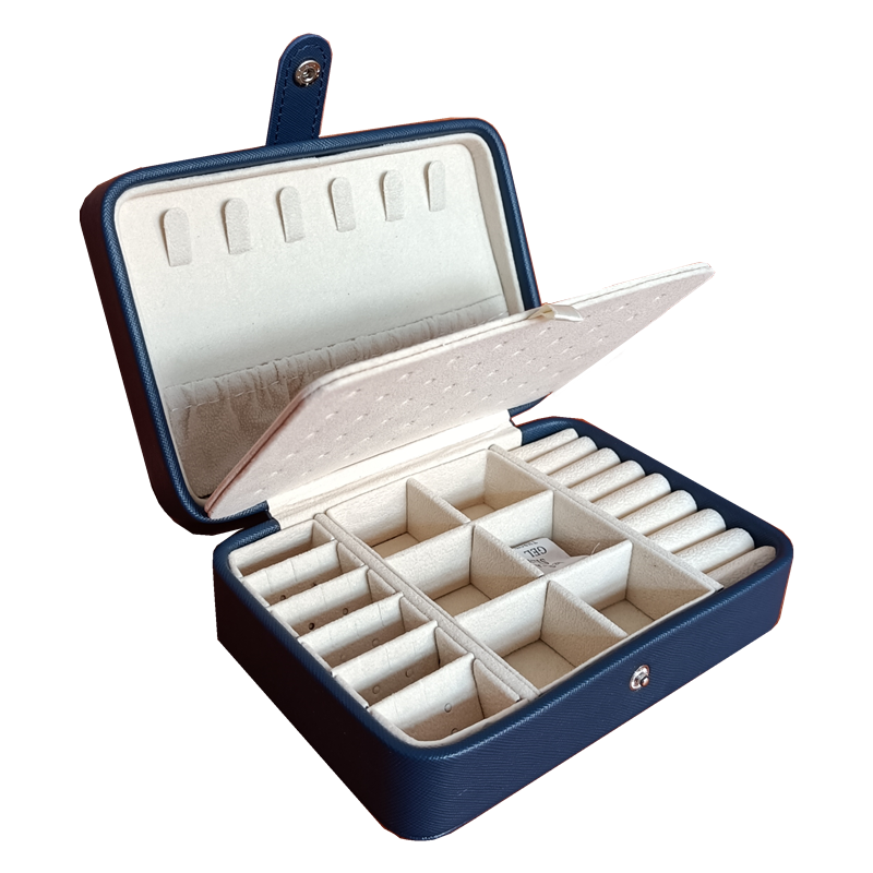 Novo 2021 couro portátil caixa de jóias duplo simples brincos anel de jóias caixão pode conter 68 brincos
