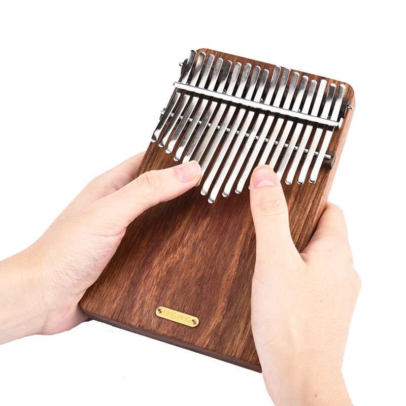 Piano Jempol Portabel 17-Key Bahan Kayu Solid + Tas Penyimpanan Tas Buku Musik