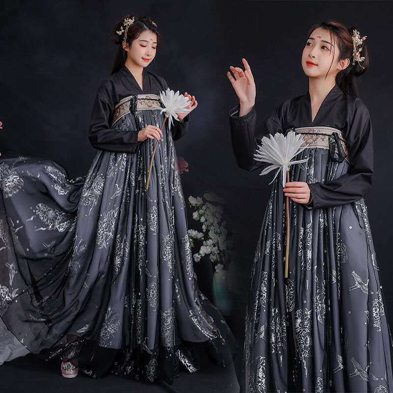 Женский сказочный костюм Тан в стиле древнего китайского костюма для косплея, праздничные костюмы принцессы, черный танцевальный костюм ха...
