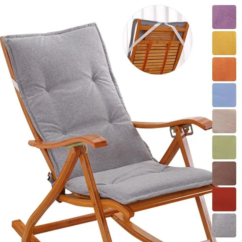 Almofada cadeira reclinável dobrável, cadeira de balanço longa, dupla face reforçada, assento para sofá, esteira para espreguiçadeira de jardim doméstico