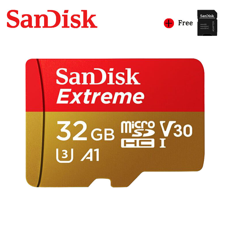 Двойной Флеш-накопитель Sandisk оригинальный слот для карт памяти Extreme Micro SD карта A2 A1 V30 U3 4K флэш-карты 64 Гб оперативной памяти, 32 Гб встроенной п...