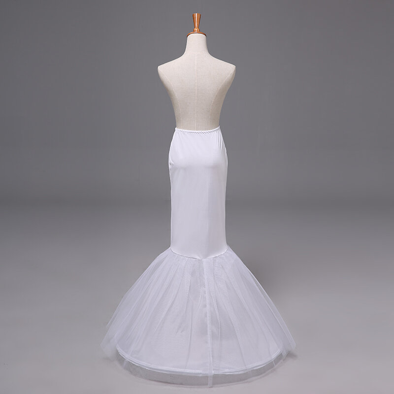 ในสต็อกราคาถูกยาว Petticoat 3ห่วง2ชั้น Mermaid Crinoline Slip อุปกรณ์จัดงานแต่งงานชุดคอสเพลย์ปาร์ตี้กระโปรง12009