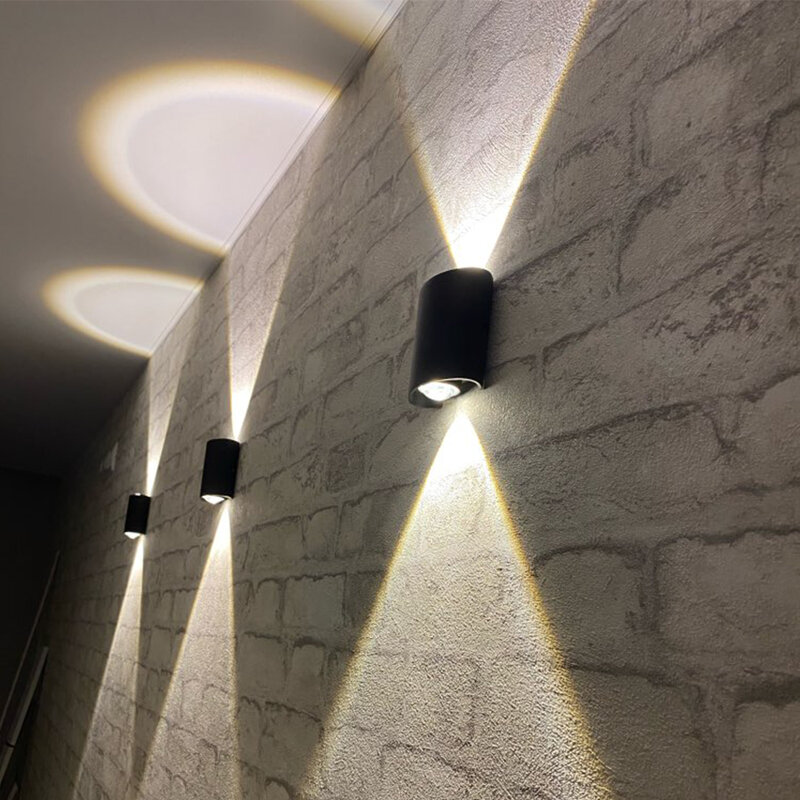 Lámpara LED de pared de aluminio IP65, resistente al agua, para Jardín, Exterior, dormitorio, sala de estar, escaleras, iluminación, luz de pared Interior