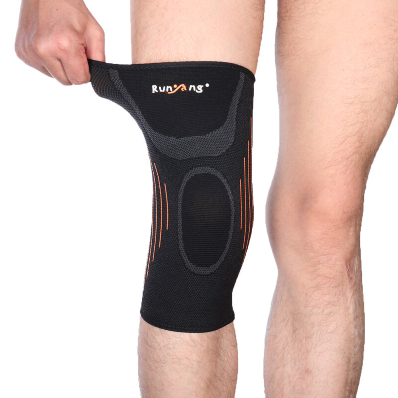 A11 클래식 블랙 니트 따뜻한 스포츠 니트 무릎 보호대, 1 팩
