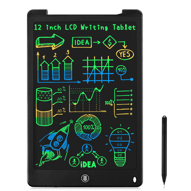 지우개 LCD 쓰기 그래픽 태블릿 아티스트 드로잉 보드, 다채로운 화면, 교육용 필기 그리기 장난감, 8.5 인치, 12 인치