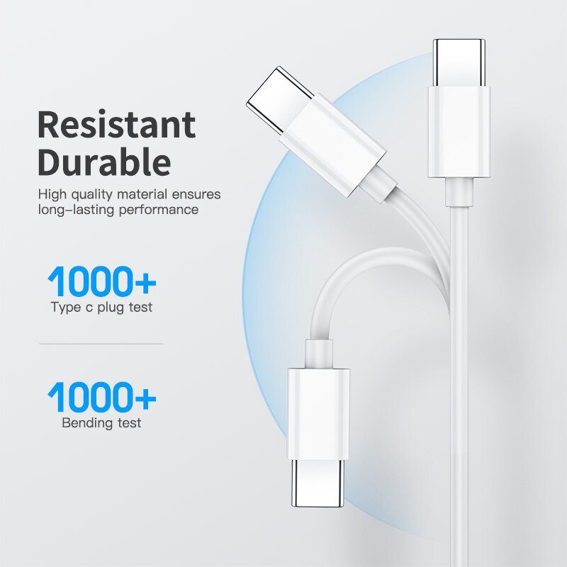KUULAA-Cable USB tipo C a USB tipo C, Cable de datos de carga rápida, QC 4,0 3,0, PD60W, para Samsung S20, Xiaomi 10, Huawei, Oneplus