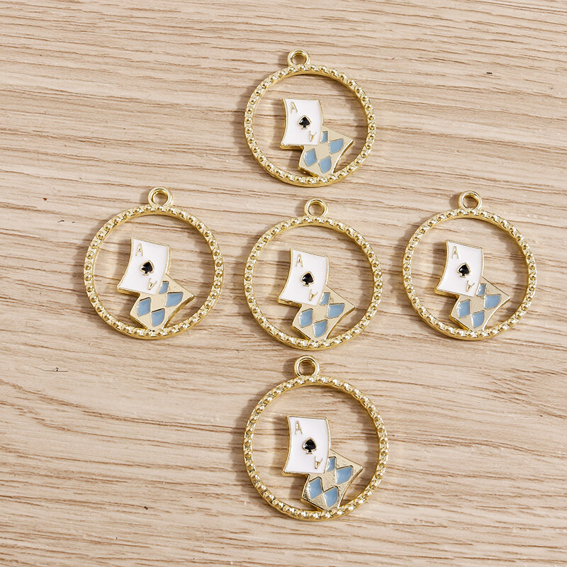 10pcs 22*25mm Enamel Alloy Hollow Pocker Charms for Pendants Necklaces Earrings Bracelets DIY Handmade Jewelry Making Crafts