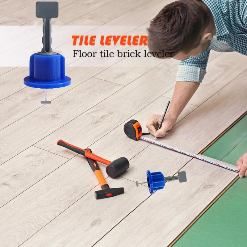 50Pcs / set Level Wedges Tile Spacers with Wrench Leveling System T-type Tile Leveler Equalizer  for Flooring Wall Tile