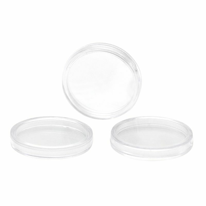 10PCS Ntag215 NFC Tags Phone Available Adhesive Labels RFID Tag 25mm with Acrylic Material Coin Holder Capsules Box Storage