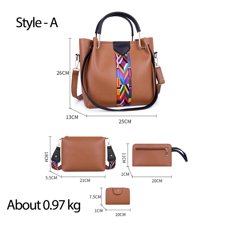 OLSITTI 3 In 1 PU Leather Shoulder Bags for Women 2021 Fashion Ladies Business Bags Casual Tote Bag Lady Crossbody Sac A Main