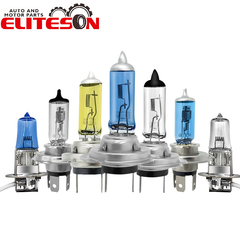 Eliteson-lâmpadas halógenas para carro, 24v, 100w, h3, h4, h7, amarelo, super branco, acessórios para caminhão, 1 peça