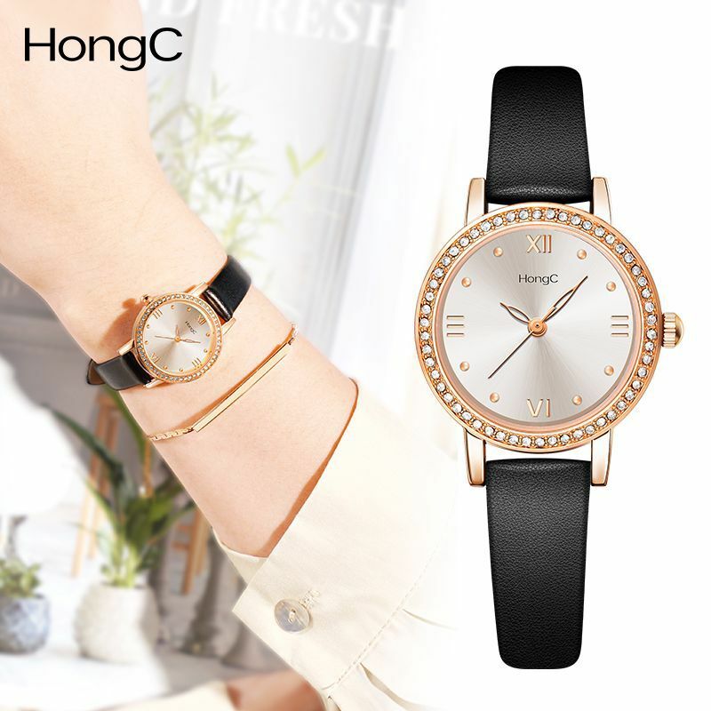 Reloj con correa de diamante para mujer, pulsera de cuarzo con esfera pequeña, informal, a la moda