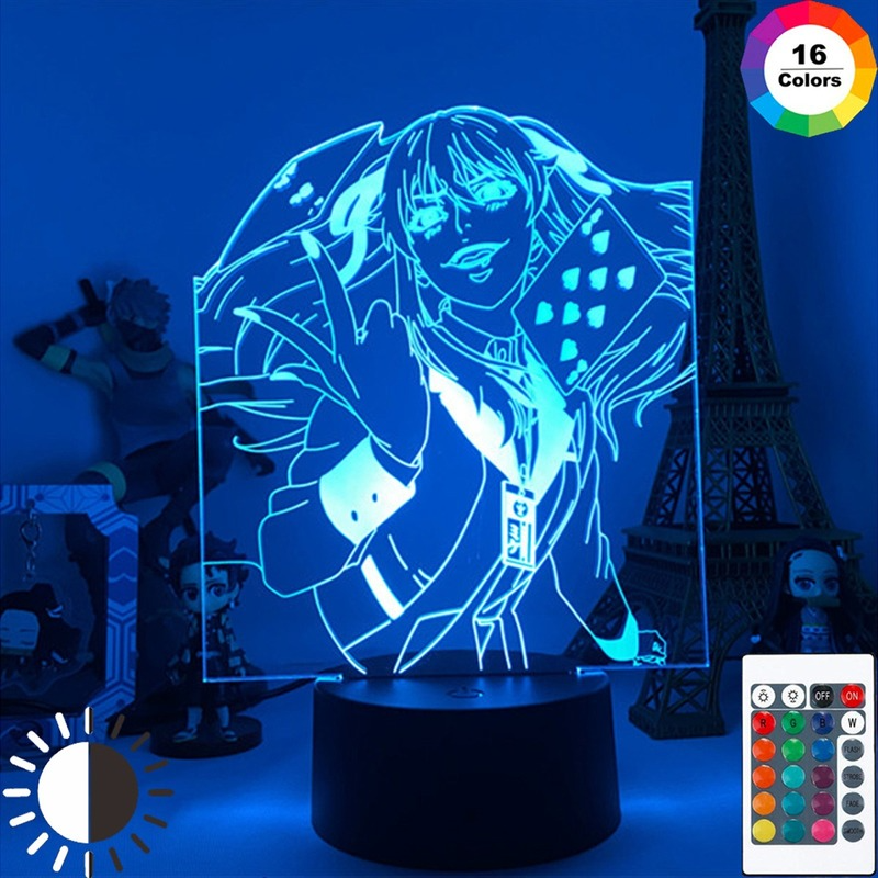 อะนิเมะสยองขวัญฆาตกรรม3d Night Light ที่มีสีสัน Cracked ไฟ LED ความคิดสร้างสรรค์ของขวัญโคมไฟบรรยากาศวันเก...