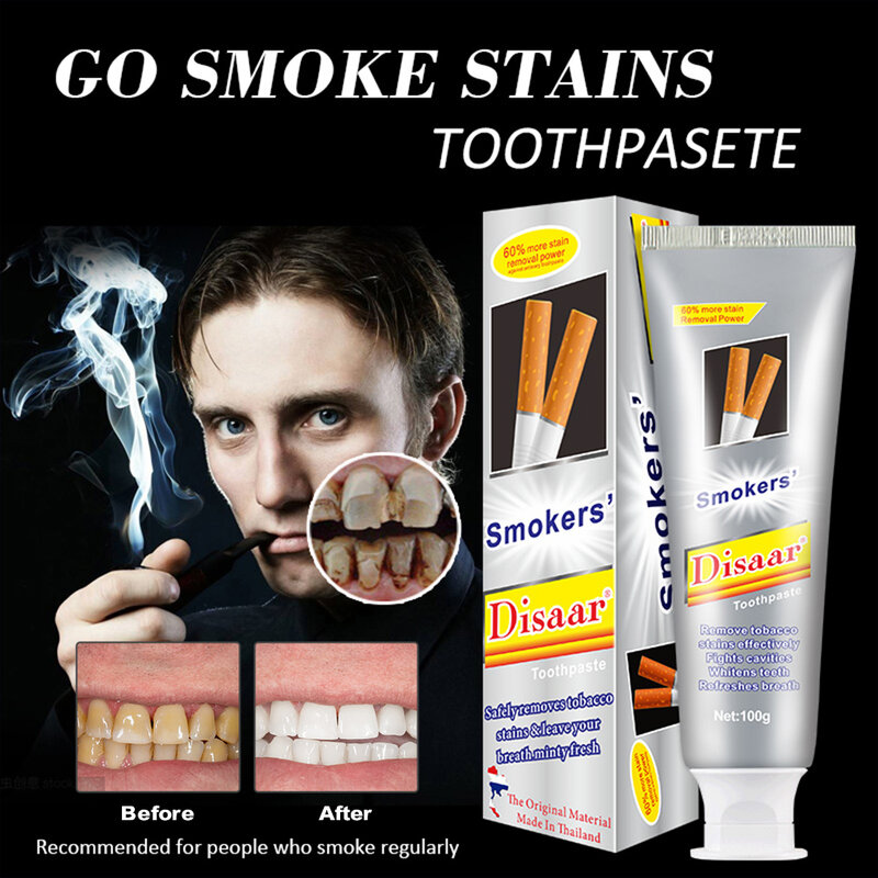 Disaar Rokers Tandpasta Natuurlijke Mint Hardnekkige Vlekken Verwijderen Adem Verfrissing Tandpasta Tanden Whitening Hoge Raden
