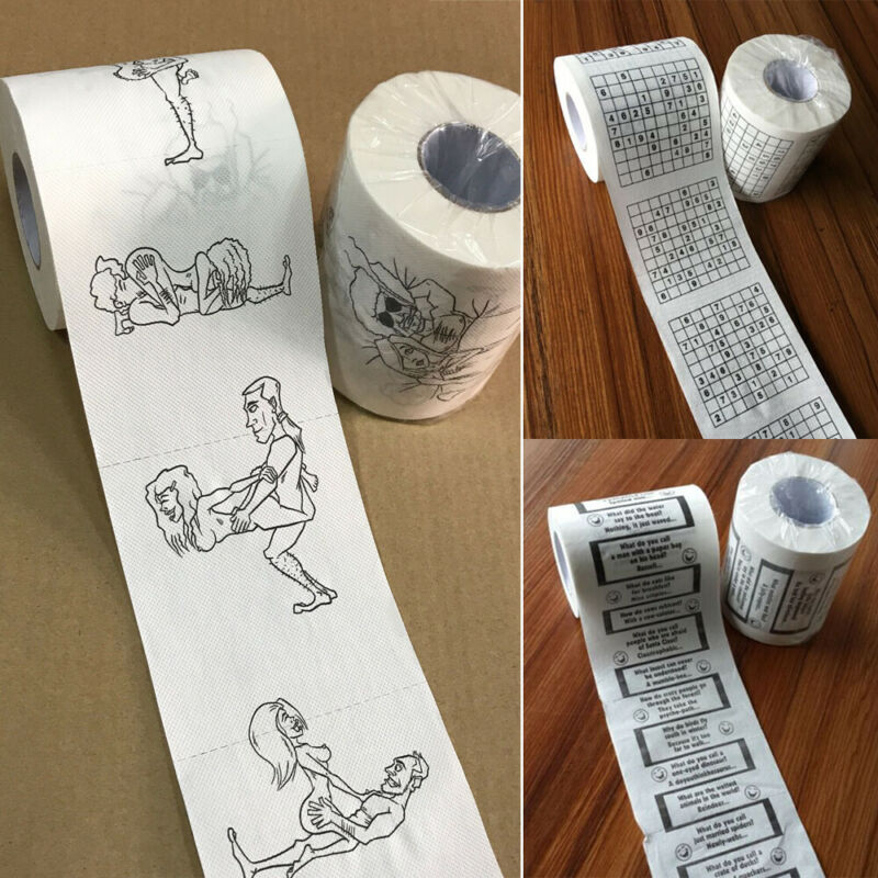 Rollos de papel higiénico a granel para baño, papel higiénico estampado divertido, blanco suave de 3 capas, divertido, regalo creativo, novedad, nuevo