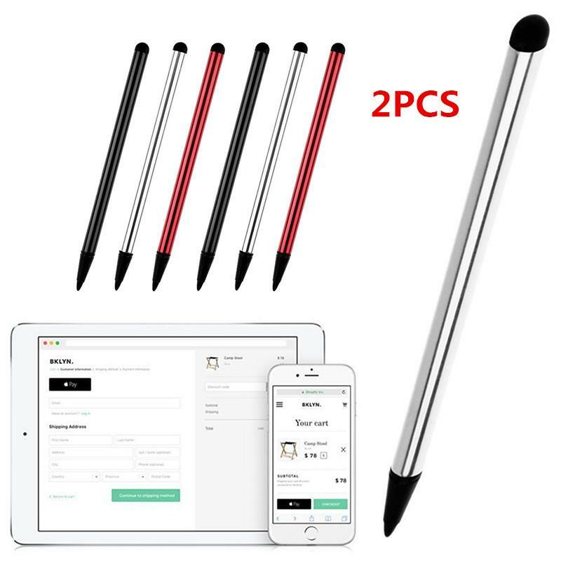 2 pçs caneta capacitiva branco tela de toque acessórios preto stylus lápis casos para iphone universal ipad galaxy s3 s4 s5 s6 s7