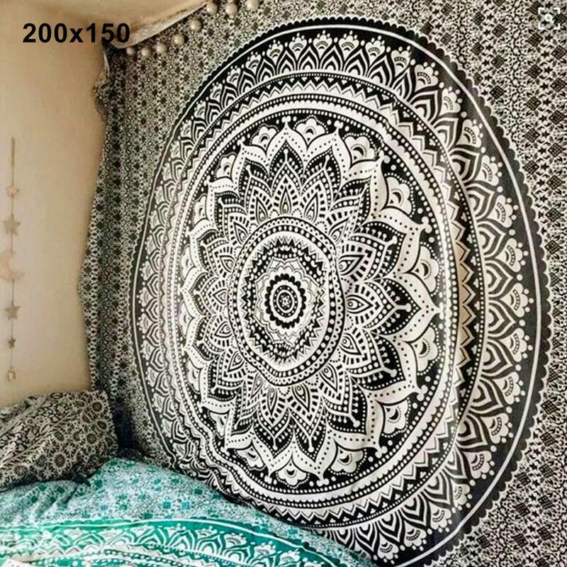 1pc 150x150cm/ 200x150cmMandala Bohemian Yoga Mat Beach Towel Shawl Blanket Indian Durable Hanging Tapestry Wall Rugs Dorm Decor
