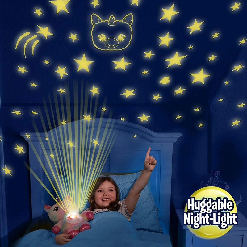 Proyector de luz nocturna con forma de Animal de peluche para niños, lámpara de juguete práctica y atractiva, con proyección de galaxia